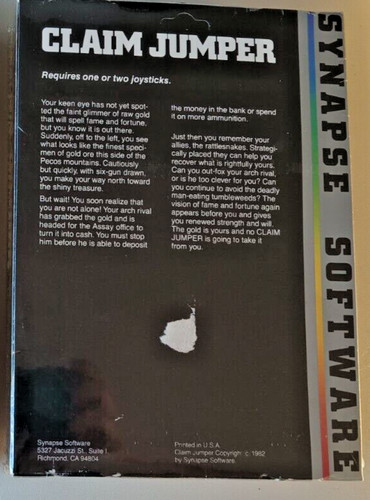 Claim jumper atari synapse - claim, atari;