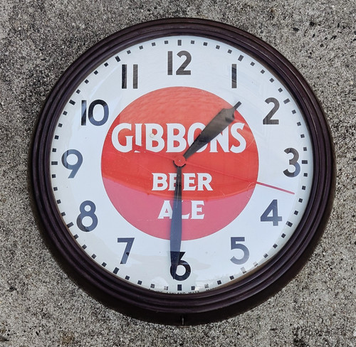 Gibbons beer advertising clock - gibbons,