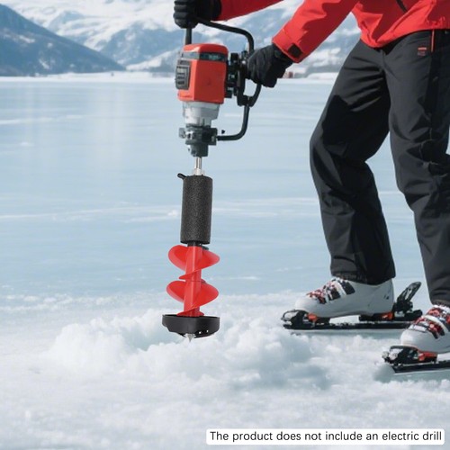 Red aluminum ice drill - red,