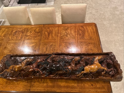Horse solid wood wall carved - 8,
