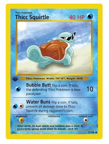Squirtle thicc gold metal - "thicc",