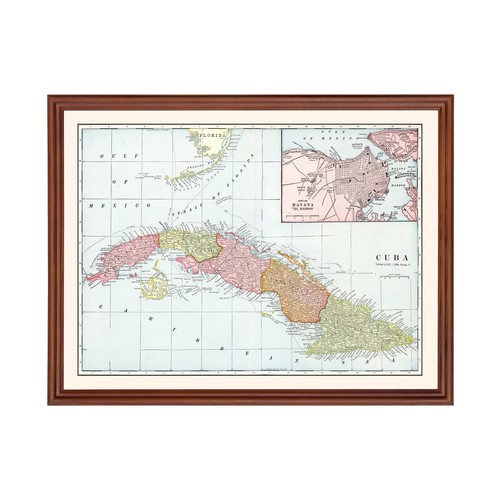 Old map cuba 1901 vintage - map,