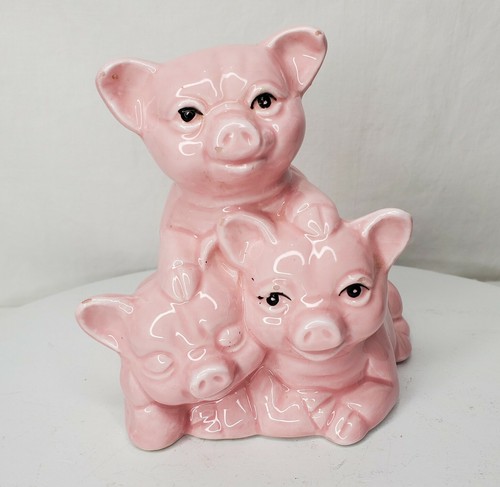 Vintage pink little pigs - 3,