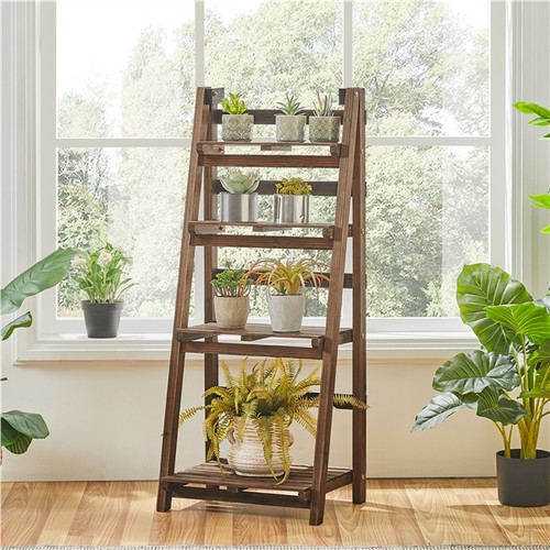 Tier wooden plant stands - wooden,