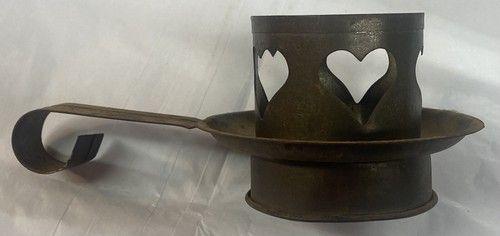 Tin finger handle candle - tin,