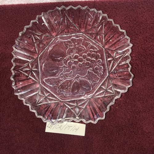 Vintage fluted glass serving - fluted,