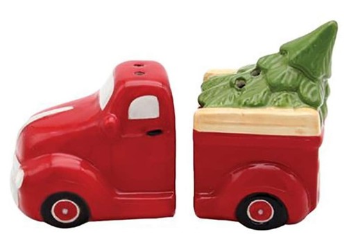 Red truck christmas tree salt - red,