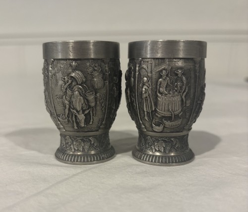 German pewter shot glasses - pewter,