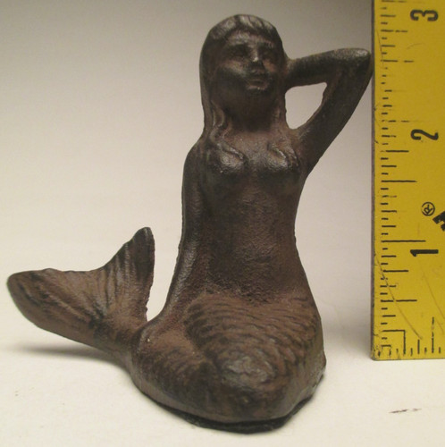 Cast iron mermaid statue - iron,