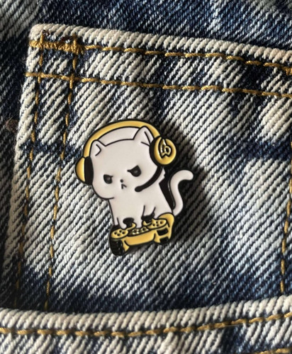Gamer cat enamel - pin, badge