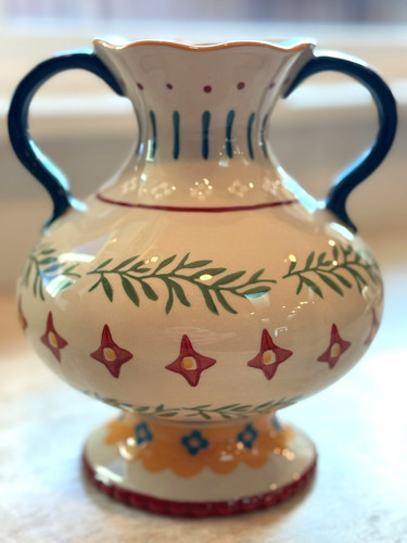Threshold painted ceramic vase - threshold,