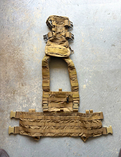 Tan nylon tactical - chest, rig