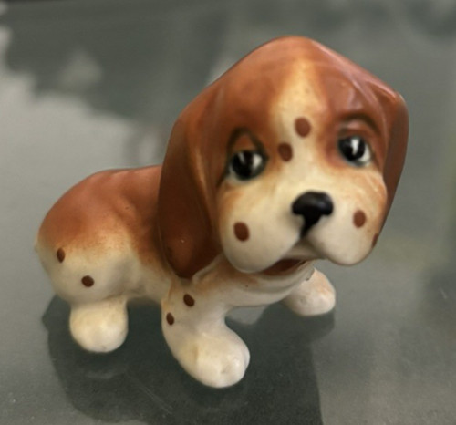 Vtg porcelain basset hound - basset,