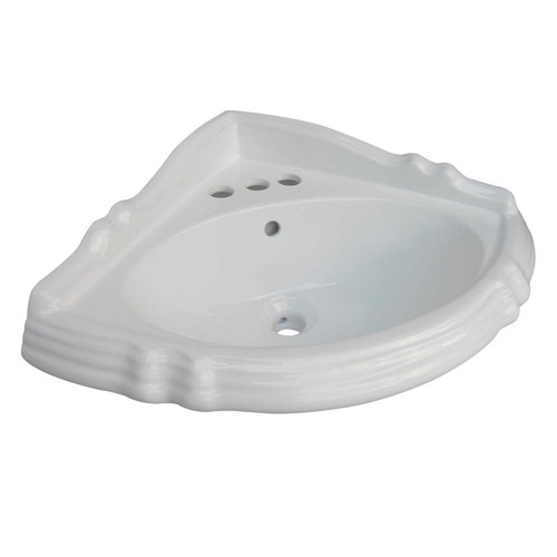 Pedestal corner sink - pedestal, white