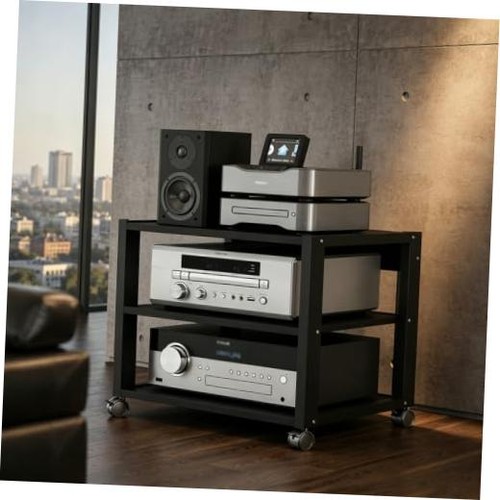 Black tier audio rack - 3,