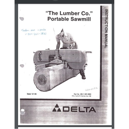 Delta portable sawmill - delta, 36-360