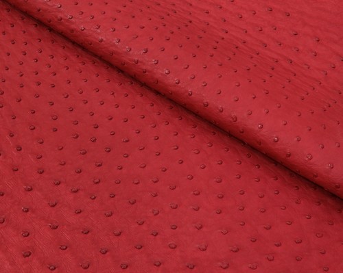 Ostrich leather skin - flame, red