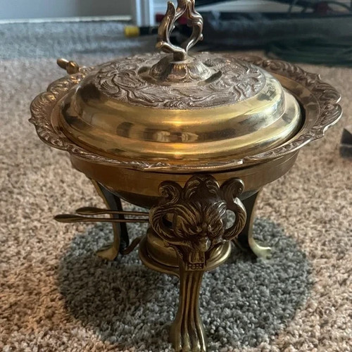 Vintage copper brass fondue - vintage,
