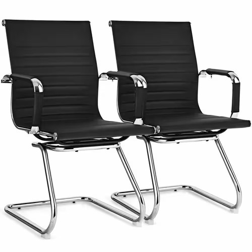 Set black faux leather - of, 2