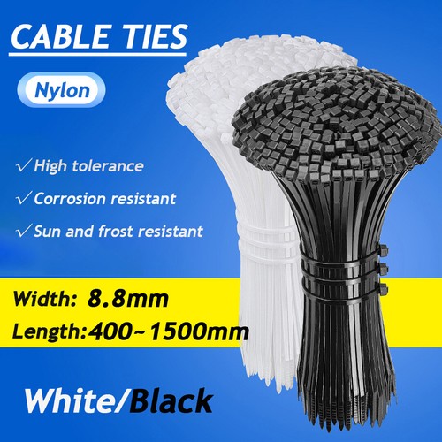 Black white cable ties - black/white,