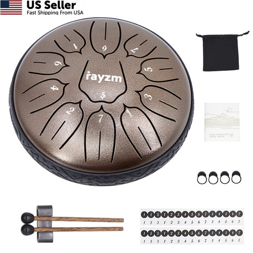 Rayzm steel tongue drum 6 - steel,