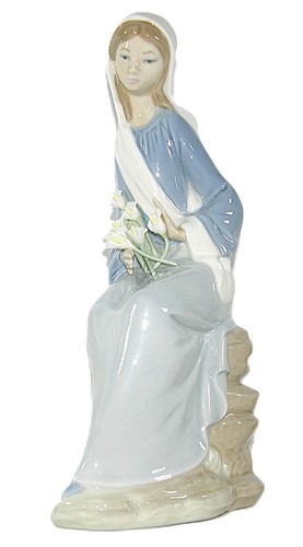 Vintage lladro girl with calla - with,