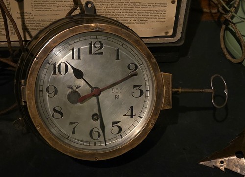 Navy wall clock - clock,