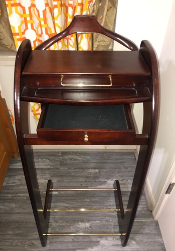 Vintage mahogany valet - , stand
