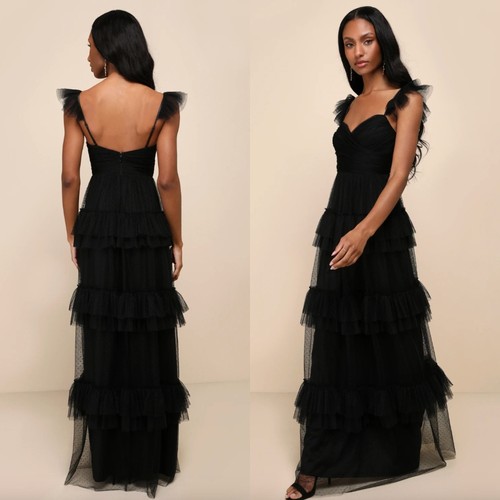 Black polka dot tiered - polka,