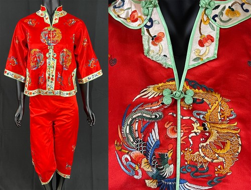Vintage chinese red silk - vintage,