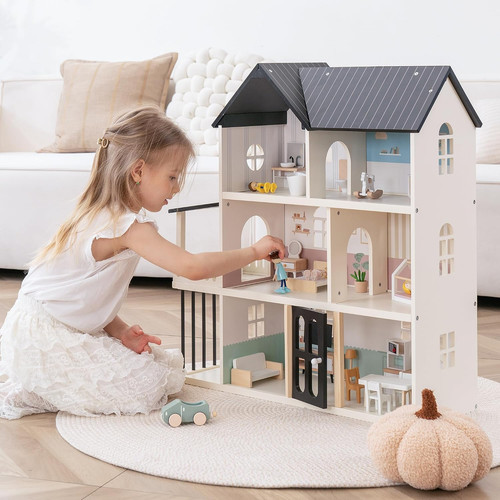 Wooden dollhouse for kids - dollhouse,