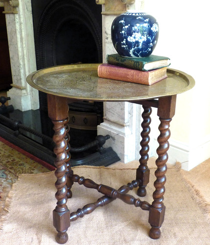 Wooden table barley twist - table,