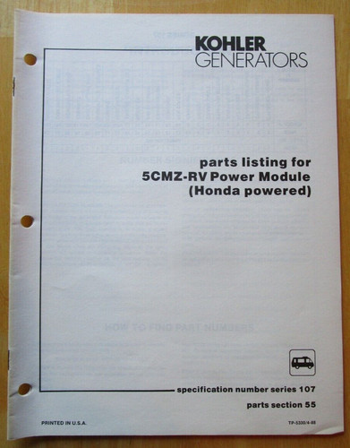 Kohler generator 5cmz power - rv,