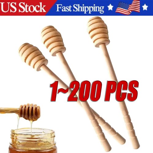 Wooden honey dipper - wooden,