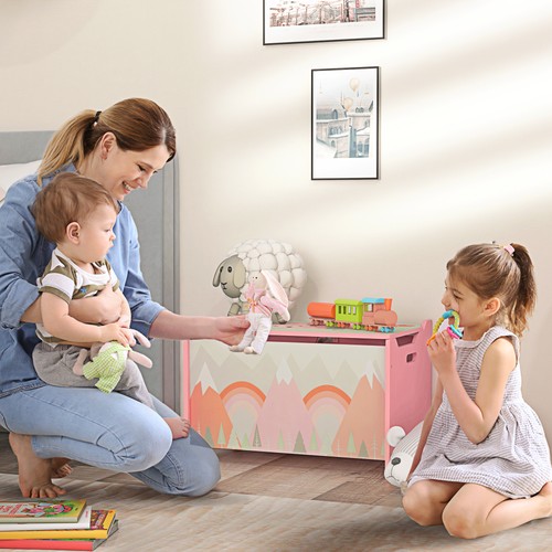 Wooden kids toy box chest - toy, with
