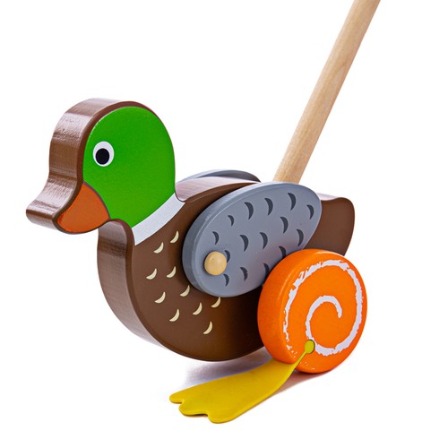 Bigjigs toys wooden duck push - bigjigs,