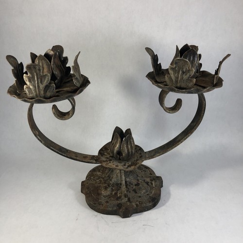 Metalware floral candle holder - floral,