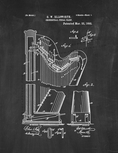 Orchestral pedal harp - pedal,