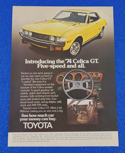 1974 toyota celica speed - gt, 5-speed