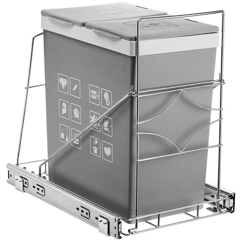 Pull out trash can under - out,