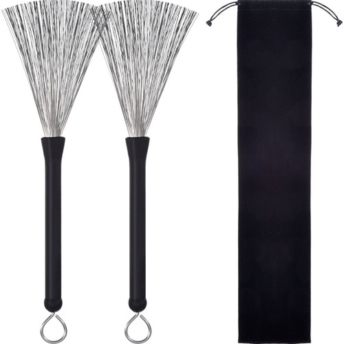 1pair drum brushes retractable - drum,