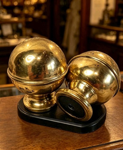 Pair vintage brass acorn - 2",