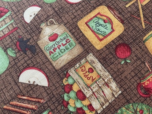 Fabric cotton apple harvest - cotton, by