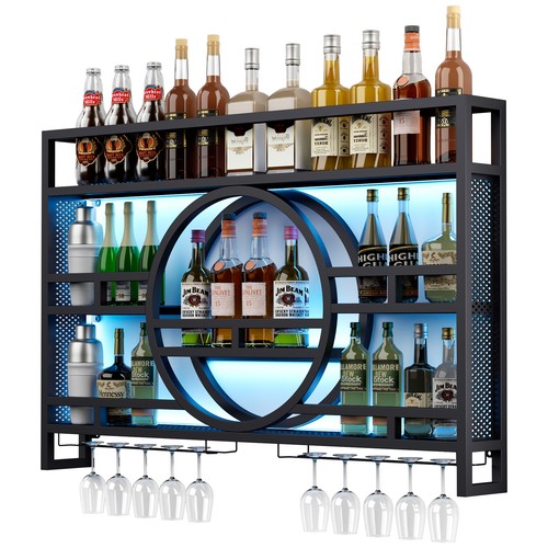 Led wine rack bar - rack, shelves