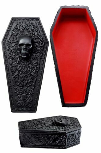 Ebros gothic floral coffin - coffin, box