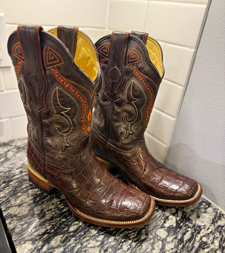 Men brown crocodile print - men's,