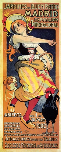 1902 spain rooster - cock, madrid