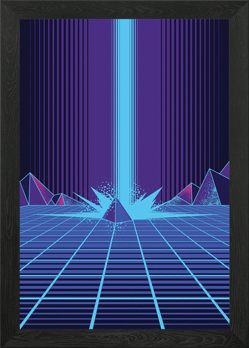 Neon light from - , framed