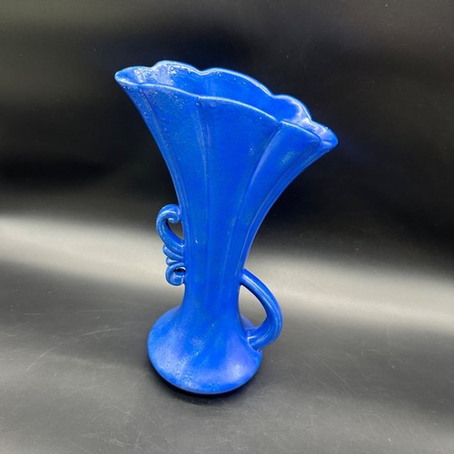 Vintage blue vase fan mid - blue,
