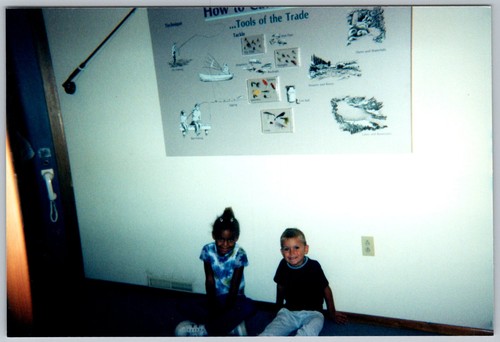 Vtg color snapshot two kids - vtg,